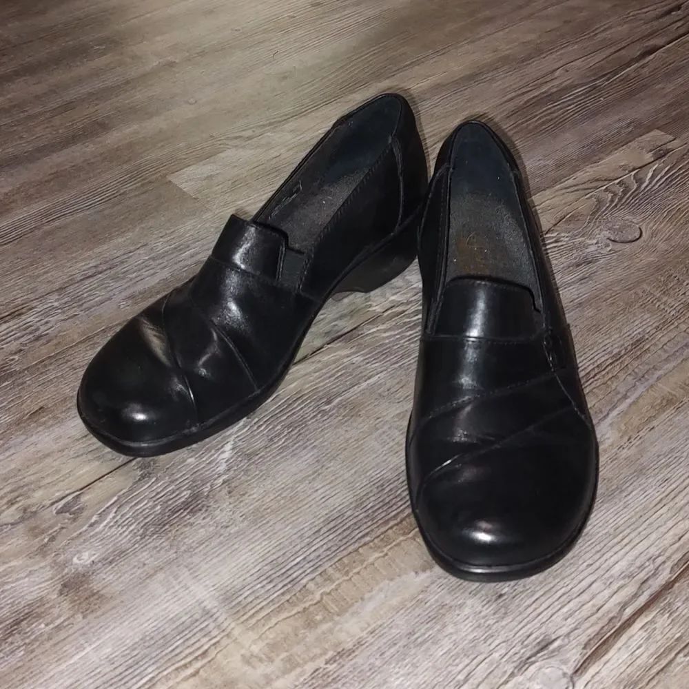 Clarks Collection (15260) Black Slip On Loafer Comfort Women's Shoes Size 6.5